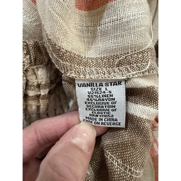 Vanilla Star Wide Leg Striped Smocked Waist Casual Pants Size L NWOT - Picture 7 of 7